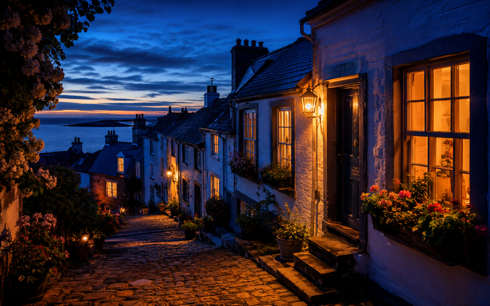 Quiet harbour at dusk